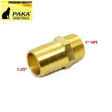  1.25" Hose Barb x 1" Male NPT Brass Adapter Threaded  Fitting Fuel/Water/Air