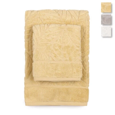 Set asciugamani 1+1 Foglie di Caleffi in Spugna J762