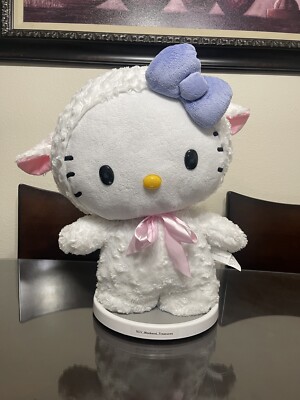 Hello Kitty Easter Standing Greeter 18'' White Lamb Pink & Purple Bows HTF
