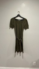 Loft Women’s Short Sleeve Knit Sweater Olive Green Dress Sz XS