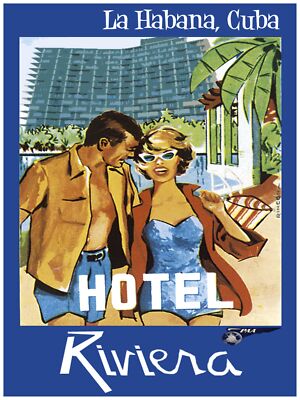 2359 La Habana, Cuba Hotel Riviera quality Travel Poster.House Decorative Art