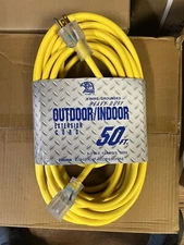 50 Ft Power Extension Cord Outdoor&Indoor HeavyDuty 12/3 Lighted Durability