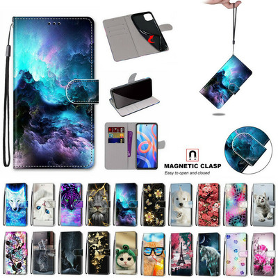 Flip Painted Stand Wallet Phone Case For Xiaomi Redmi Note 11 Pro 5G Note 10 Pro