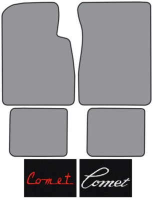 1966-1969 Mercury Comet Loop Carpet Logo Floor Mat 4pc
