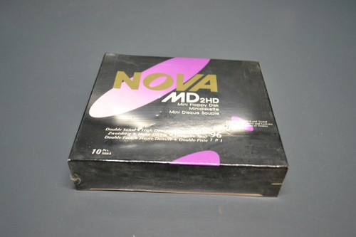 New sealed Nova MD blank 5.25 inch 2hd 96 tpi floppy disk media 10 disk box - Picture 3 of 3