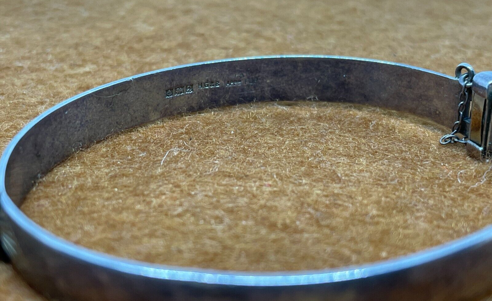 SOLID STERLING SILVER CUFF BANGLE BRACELET 20G VI… - image 4