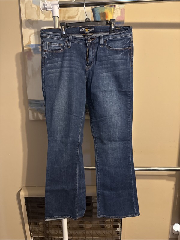 Lucky Brand Sofia Boot Dark Wash Blue Denim Ankle Bootcut Jeans Womens 12/31