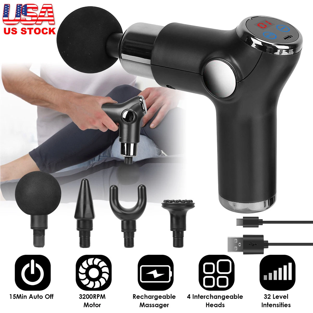 Fascia Gun Muscle Massage Gun Deep Tissue Percussion - Temu