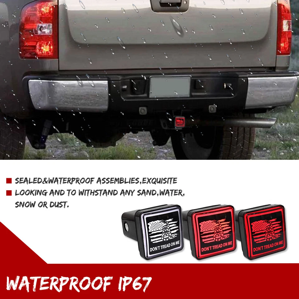 Cubierta de enganche de diseño personalizado LED luz de conducción y freno apta para remolque y transporte de 2" Foto 4 de 4