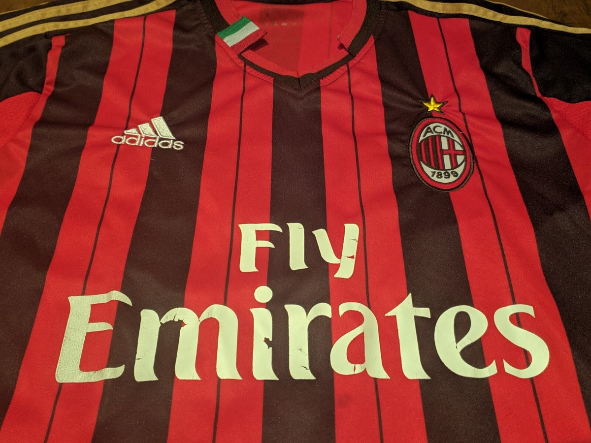 adidas - 13〜14 AC Milan 22番 KAKA（カカ）ユニフォーム AC Milan 13/14 KAKA #22 Champions League Jersey M L/S Adidas