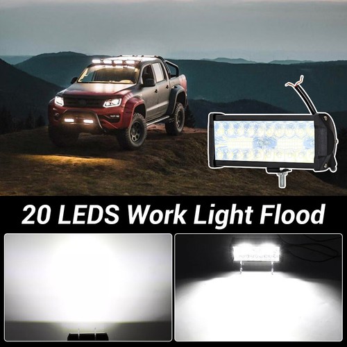 2x 7Inch 20000LM LED Work Light Bar Flood Spot Pod Offroad Fog Driving ATV Truck - 第 4/16 張圖片