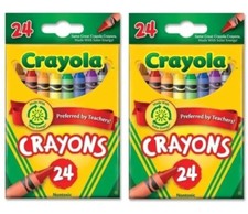 CRAYOLA 2-PACKS 24-COUNT PACKS OF CRAYONS Classic Colors Non-Toxic