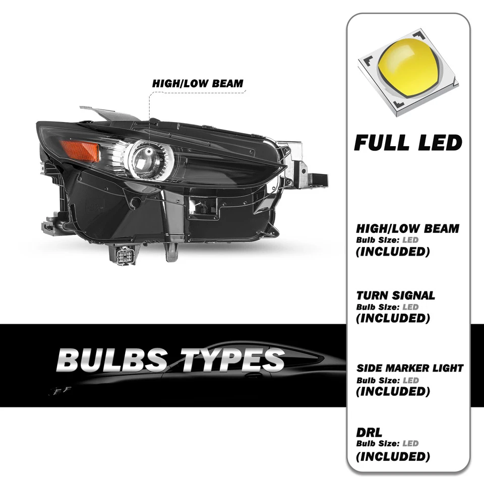 For 2020-2023 Mazda CX-30 Full LED NON-AFS Right Passenger Side Headlight - Image 2 of 4