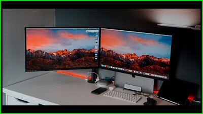 DUAL MONITOR BILDSCHIRM 2X22'' MONITORE MIT DUAL STÄNDER BÜNDEL BILLIGES GAMING SETUP HD