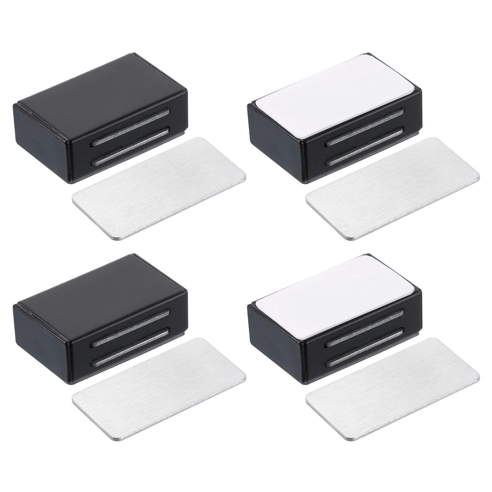 4 Pack Adhesive Magnetic Cabinet Door Catches, Cabinet Latch Lock Catch, Black