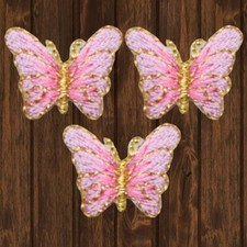 Mini Butterfly Embroidered Patch   3-Pack   Iron On