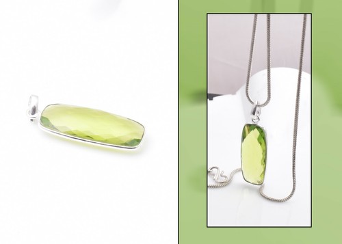 Pendentif En Argent Sterling 925 Avec Péridot Vert Naturel - Fait Main En Inde | Bijoux Artisanaux Pour Toutes Occasions