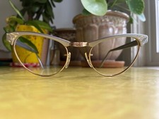 Vintage Silver  Gold Artcraft Cateye Glasses -- New Old Stock