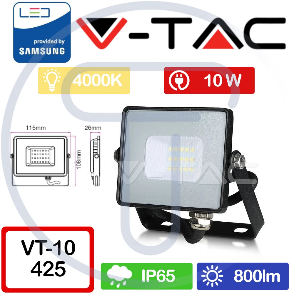 Definitive formula encounter V-TAC PRO VT10 425 SMD Samsung Chip LED Projector 10W Black 4000K Outdoor IP65 | eBay Definitive formula encounter V-TAC PRO VT10 425 SMD Samsung Chip LED Projector 10W Black 4000K Outdoor IP65 | eBay