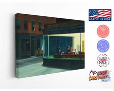 Impresión en lienzo Nighthawks de Edward Hopper, reproducción de pintura, arte de pared para el hogar