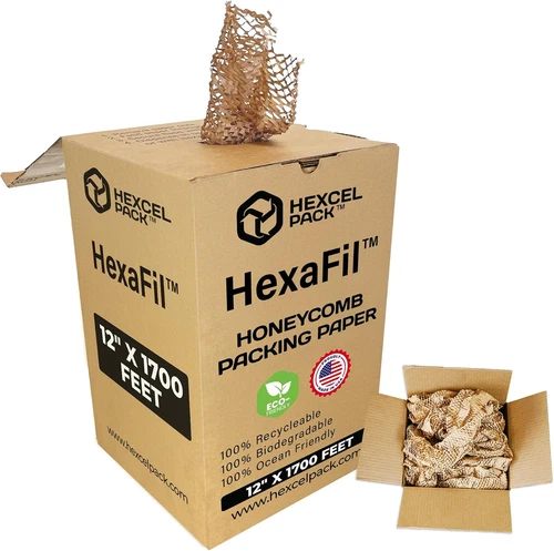 HexaFil Honeycomb Packing Paper Filler Natural 12 Inch x 1700 Feet Eco-Friendly - product listing photo