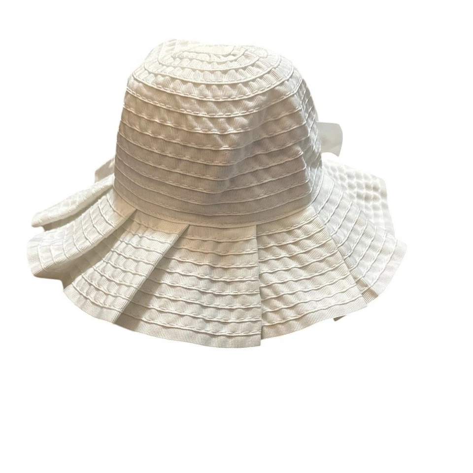 Janie and Jack Sombrero Cinta Plisada Blanco Talla 0-3 Meses Nuevo con etiquetas Foto 2 de 4