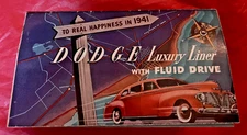 1941 Dodge "LUXURY LINER" - Original Car Dealer Sales Brochure / Catalog 1-41