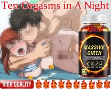 #1 BEST-MALE ENLARGER THICKER LONGER BIGGER 4" GROWTH ENLARGEMENT 60 GUMMIES