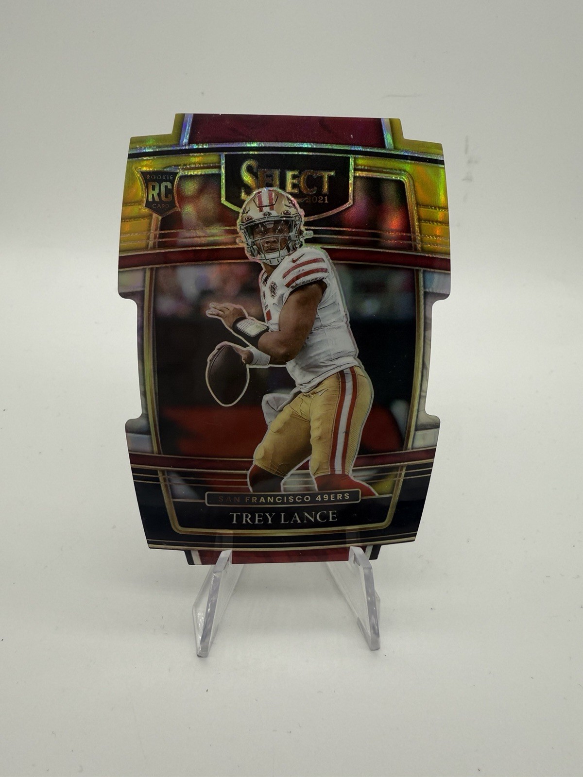 2021 Select Prizm Black and Gold Die Cut #45 Trey Lance (San Francisco 49ers)
