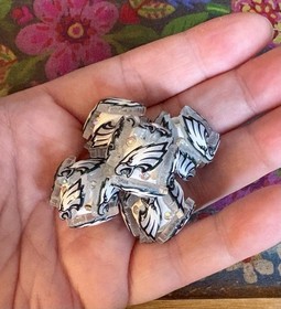 5 Pce PHILADELPHIA Football Team Chunky Acrylic Bubblegum Beads Rhinestones