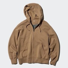 NWT 50 Uniqlo Sweat Full-Zip Brown Hoodie XS Men /S for women