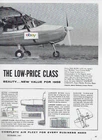 CESSNA AIRCRAFT COMPANY 1957 SKYHAWK 172 2 PG BIG SIZE LOW PRICE CLASS AD