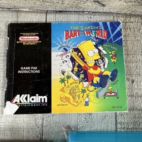 The Simpsons: Bart vs. the World (NES, 1991) Cartridge, Manual Cleaned & Tested