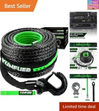 Synthetic with Hook, 1/2" x 85ft 32500LBS with Protective Sleeve, Forged Winc...