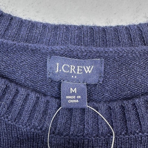 J Crew Sweater Mens Medium Navy Blue Wool Blend Pullover Crewneck Classic Casual - Picture 2 of 12