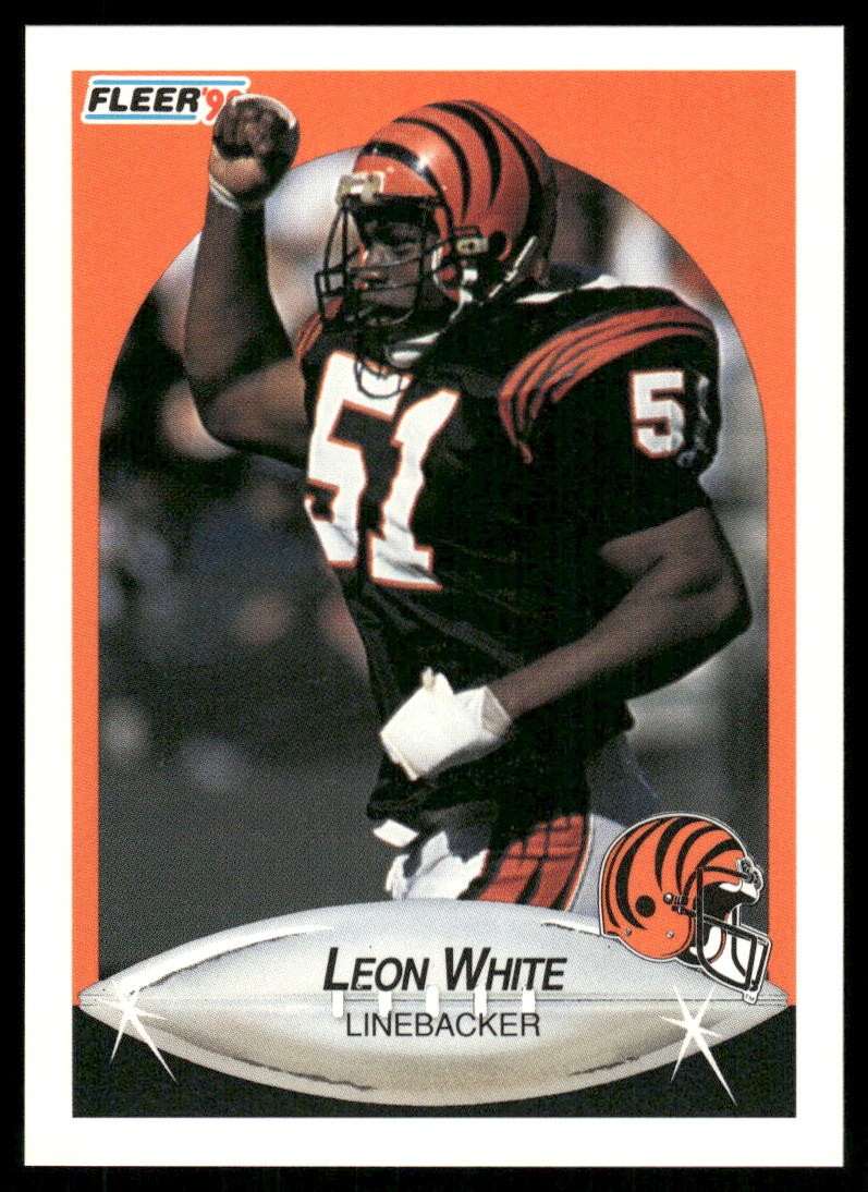 1990 Fleer #222a Leon White Cincinnati Bengals Football Card