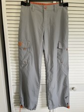 Kik Girl Y2K Cargo Pants Gray With Orange Accents SZ S