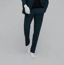 Kenneth Cole Men's Green Techni-Cole Slim-Fit Stretch Suit Pants Size 35