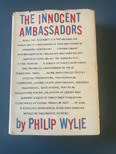 Vintage The INNOCENT AMBASSADORS PHILIP WYLIE 1957 RINEHART HC/DJ  SIGNED - Imagen 1 de 13