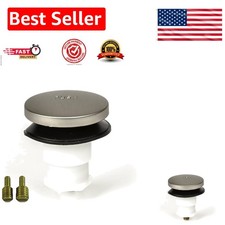 Sleek Brushed Nickel Bathtub Drain Stopper - Foot Actuated with Fitting Options