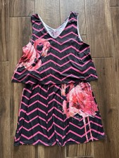 Leoma Lovegrove Tank Ruffle Dress Flamingo Art to Wear Sz XL Travel Beach Cruise