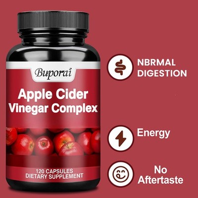 Apple Cider Vinegar Capsules - with Cayenne Pepper Fruit - Gluten-free - 120pcs