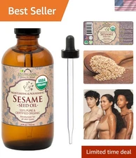 Pure Cold Pressed Sesame Seed Oil, USDA Organic 4 Oz - Aromatherapy Essential
