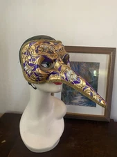 Authentic Venetian Long Nose Masquerade Mardi Gras Mask La Machera Del Galeone 