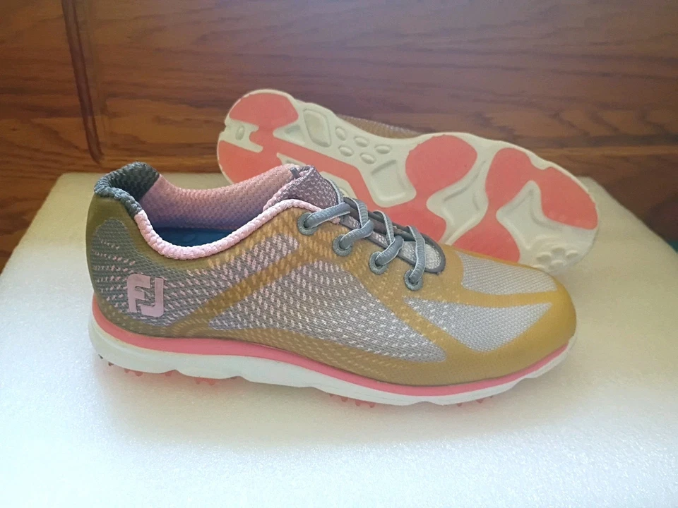 Zapatos de golf FootJoy para mujer FJ 98000 EmPower rosa/gris/dorado sin clavos talla 5,1/2 M Foto 4 de 4