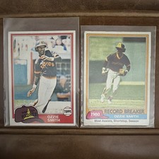 Topps 1980 Ozzie Smith San Diego Padres MLB Baseball Card Lot #254 & #207 2ct