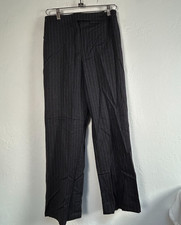 Carlisle Womens Wool Blend Pinstripe Trousers Pants Size 6 US/8 UK Black Stretch