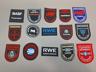 Werksfeuerwehr Feuerwehr Aufnäher Patches 15 Stück Konvolut verschiedene Firmen