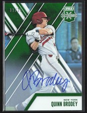 Quinn Brodey 2017 Panini Elite Extra Edition Emerald Auto /25 #97 New York Mets
