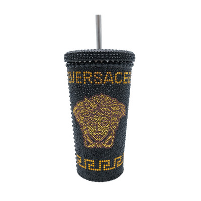 Versace Crystal Medusa Travel Cup in Schwarz & Gold